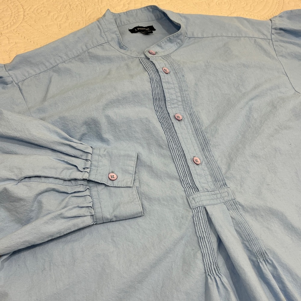 J. Peterman Otavalo Mountain Shirt Small Blue Poets Renaissance Medieval Tunic